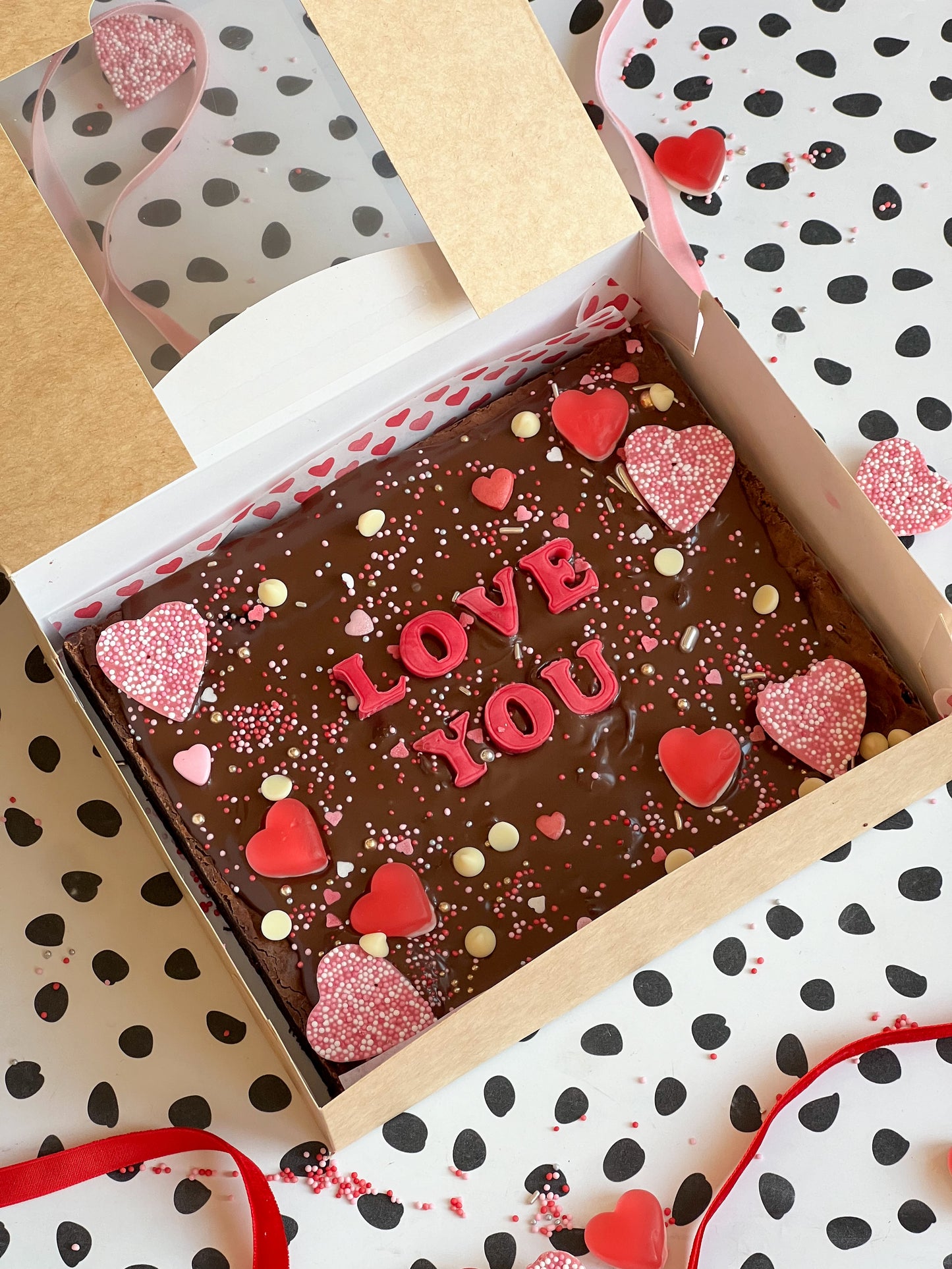 LOVE YOU BROWNIE SLAB £16